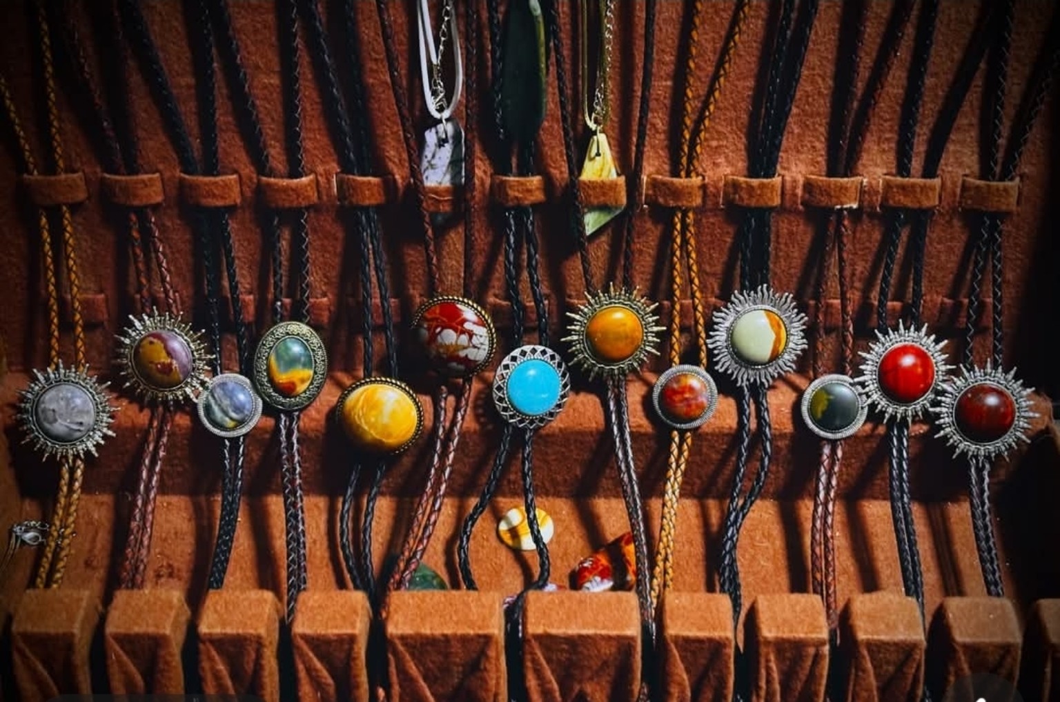 Finished bolo ties