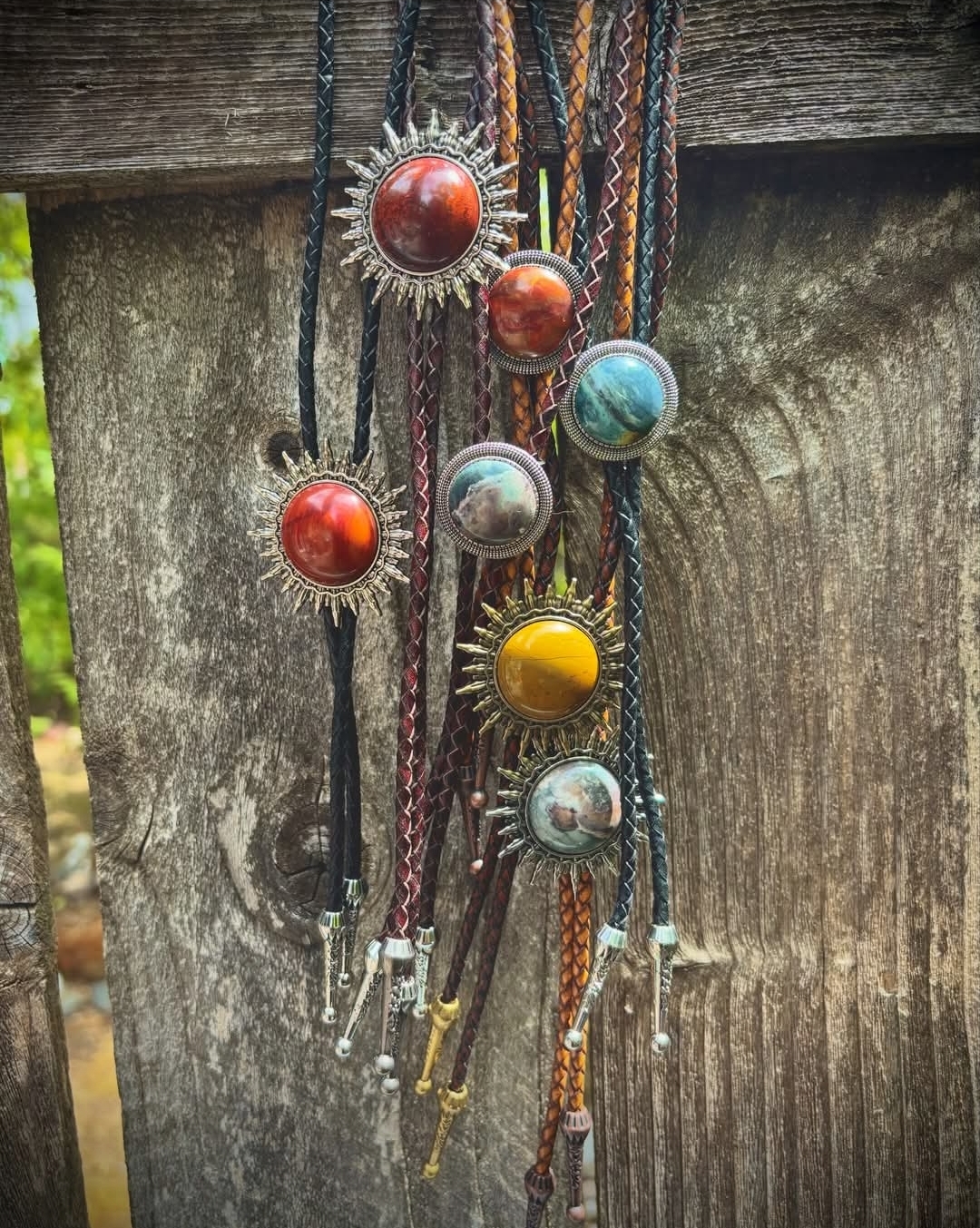 Peter's finished lapidary jewelry